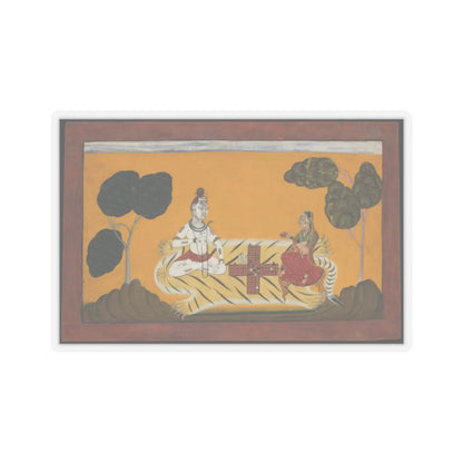 Devidasa of Nurpur - Shiva and Parvati Playing Chaupar- Folio from a Rasamanjari Series - dated 1694–95 v1 - STICKER Vinyl Kiss-Cut Decal