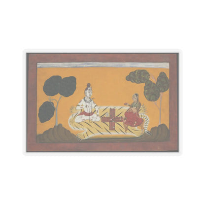 Devidasa of Nurpur - Shiva and Parvati Playing Chaupar- Folio from a Rasamanjari Series - dated 1694–95 v1 - STICKER Vinyl Kiss-Cut Decal
