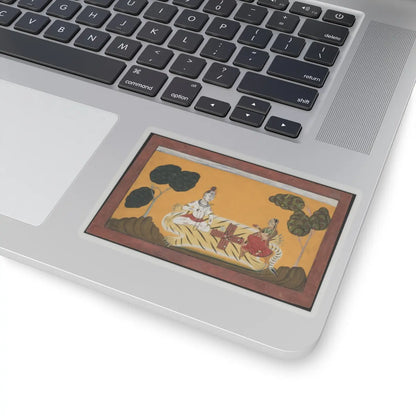 Devidasa of Nurpur - Shiva and Parvati Playing Chaupar- Folio from a Rasamanjari Series - dated 1694–95 v1 - STICKER Vinyl Kiss-Cut Decal