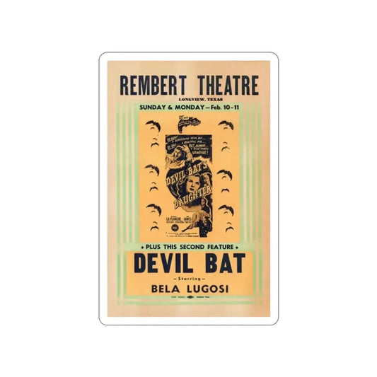 DEVIL BAT + DEVIL BAT'S DAUGHTER 1946 Movie Poster STICKER Vinyl Die-Cut Decal 2 Inch - The Sticker Space