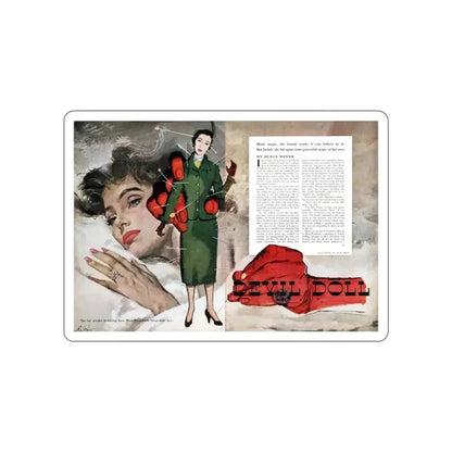 Devil Doll (1), Cosmopolitan, April 1953 (Magazine Illustration) STICKER Vinyl Die-Cut Decal - The Sticker Space