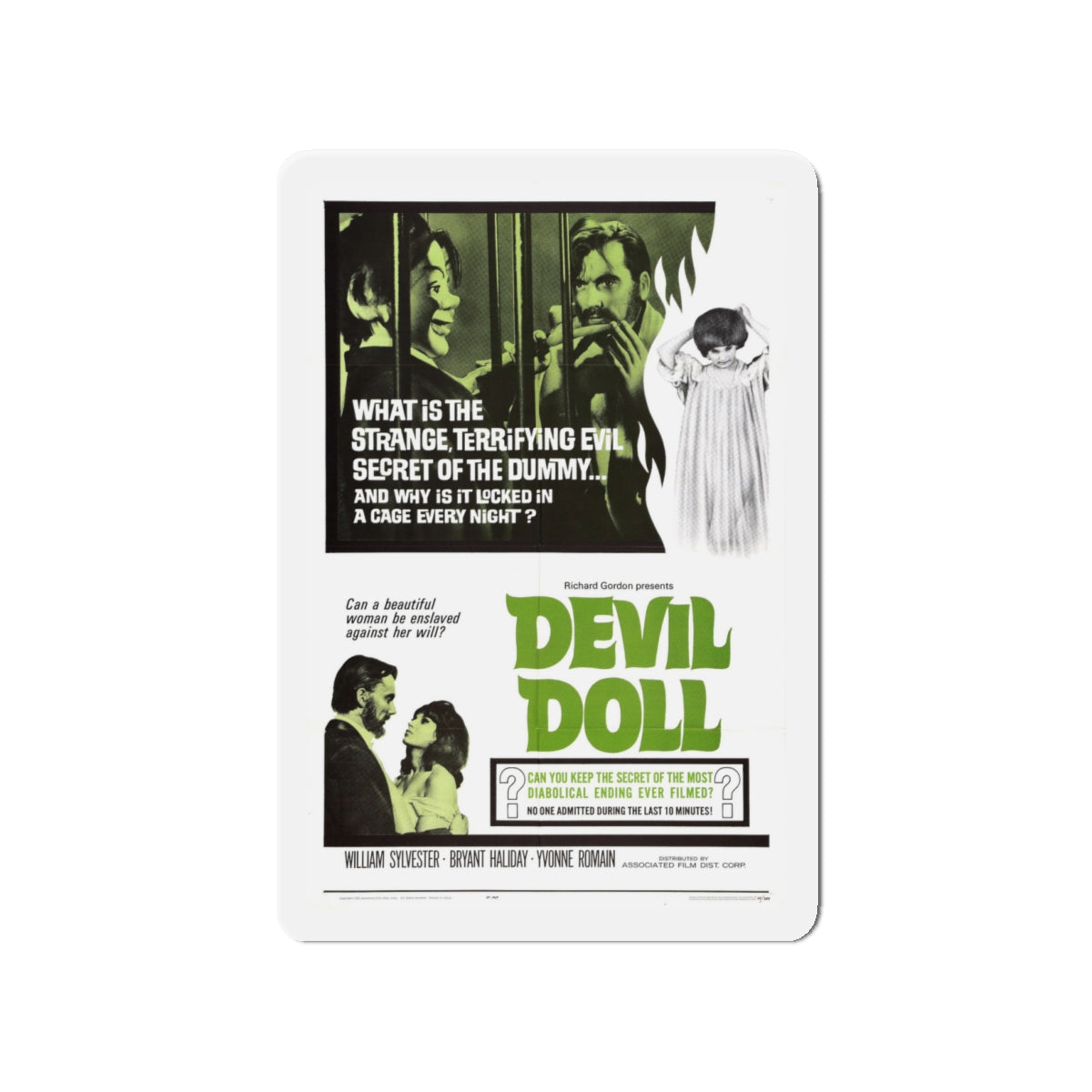 DEVIL DOLL 1964 Movie Poster - Die-Cut Magnet-4" x 4"-The Sticker Space