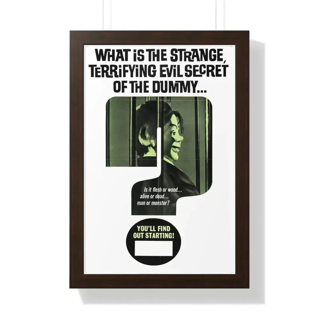 DEVIL DOLL (TEASER) 1964 - Framed Movie Poster 16″ x 24″ Walnut - The Sticker Space