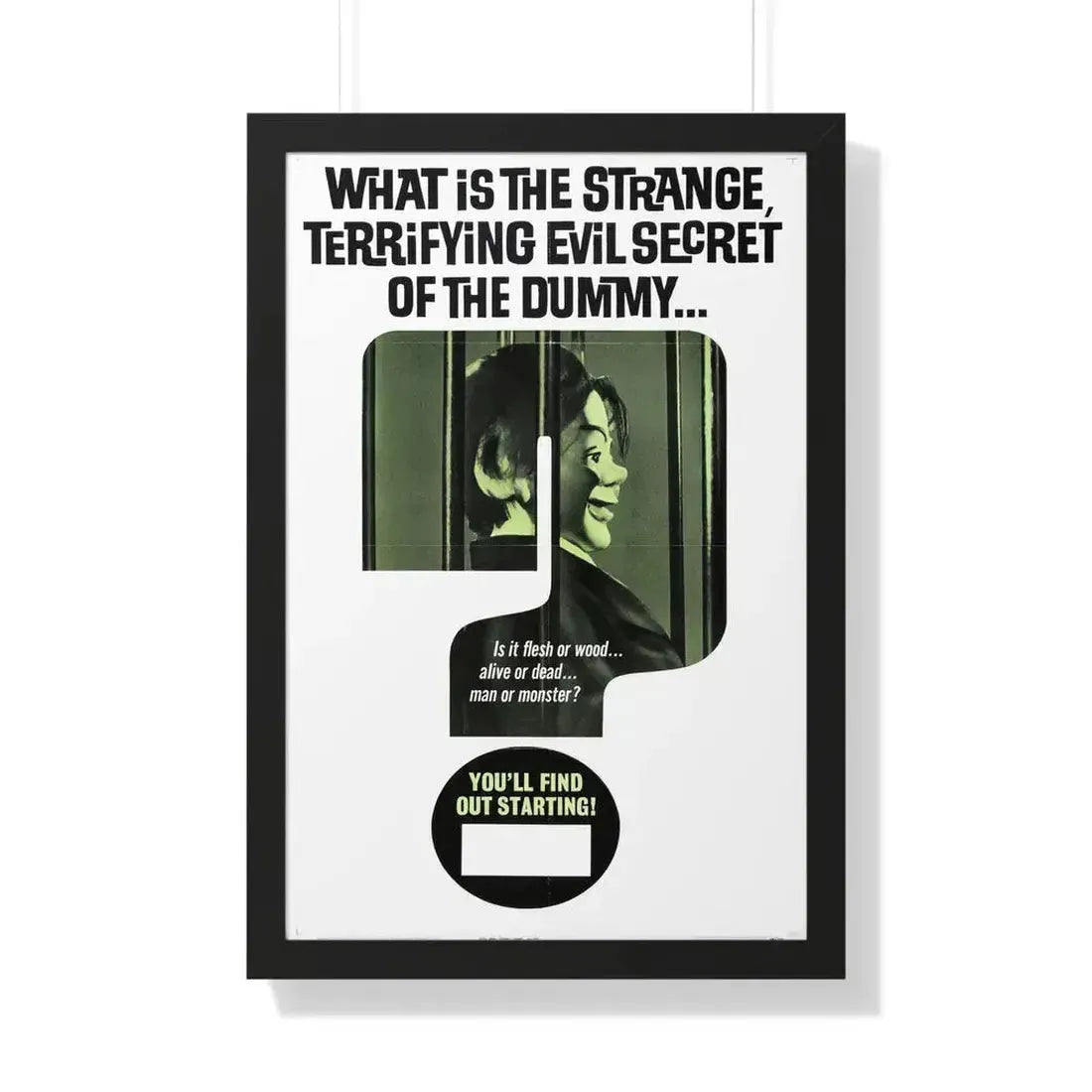 DEVIL DOLL (TEASER) 1964 - Framed Movie Poster 20" x 30" Black - The Sticker Space