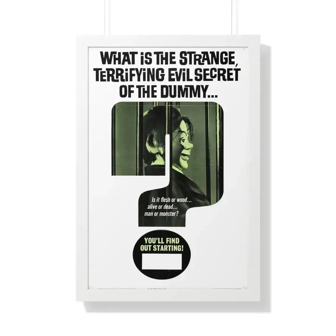 DEVIL DOLL (TEASER) 1964 - Framed Movie Poster 20" x 30" White - The Sticker Space