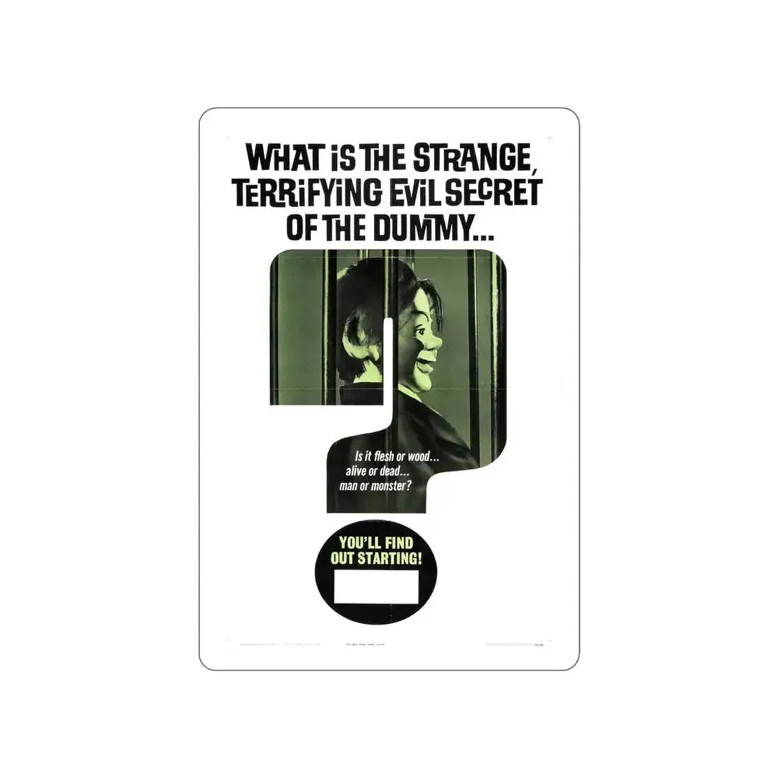 DEVIL DOLL (TEASER) 1964 Movie Poster STICKER Vinyl Die-Cut Decal 4 Inch - The Sticker Space