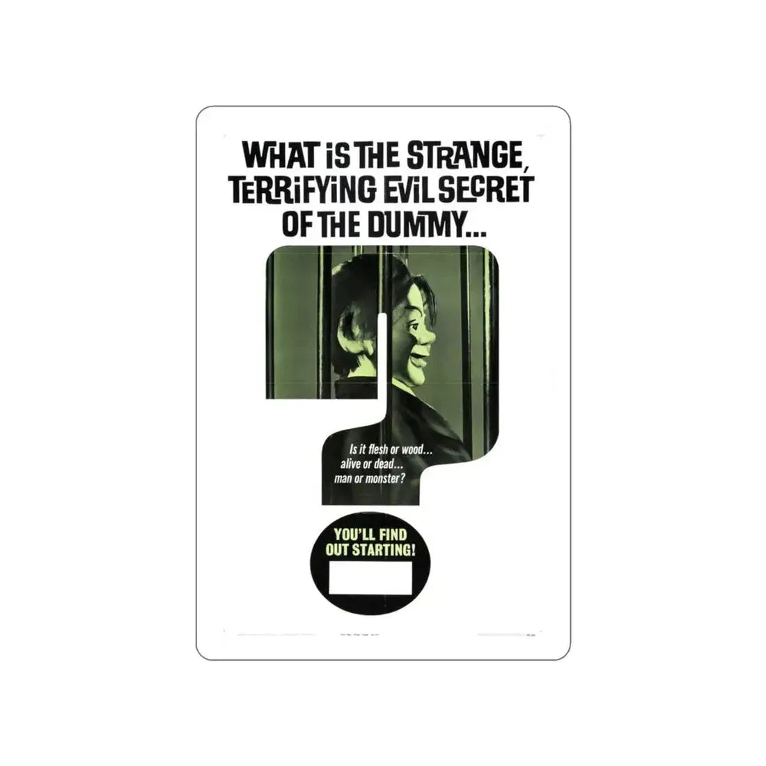 DEVIL DOLL (TEASER) 1964 Movie Poster STICKER Vinyl Die-Cut Decal - The Sticker Space