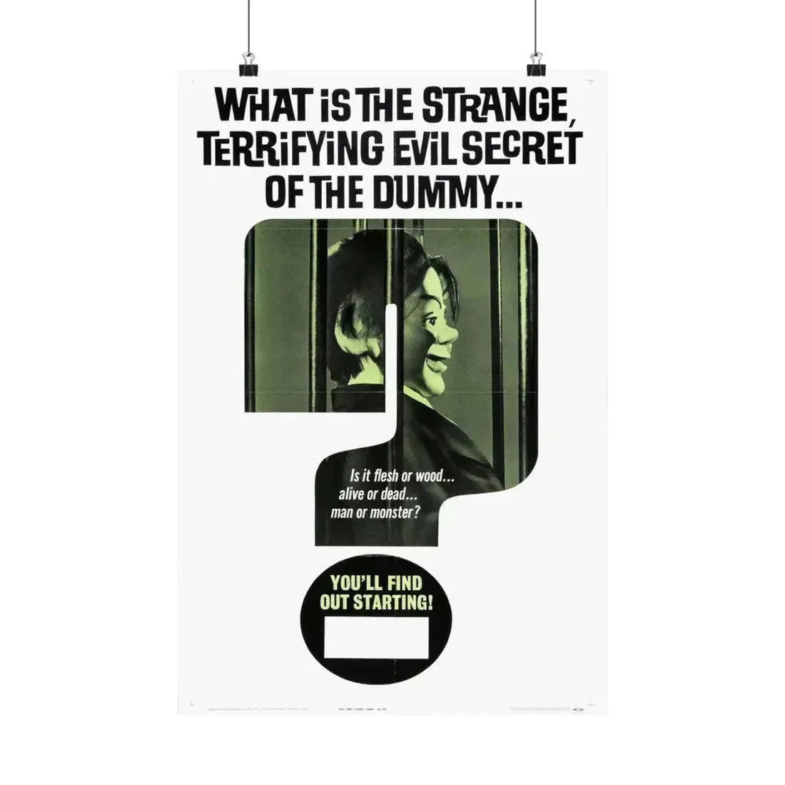 DEVIL DOLL (TEASER) 1964 - Paper Movie Poster 16″ x 24″ Matte - The Sticker Space