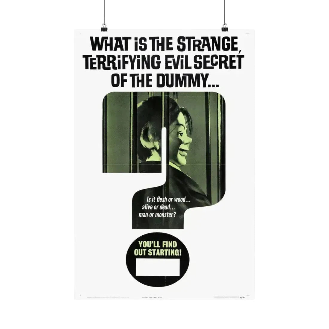 DEVIL DOLL (TEASER) 1964 - Paper Movie Poster 20″ x 30″ Matte - The Sticker Space