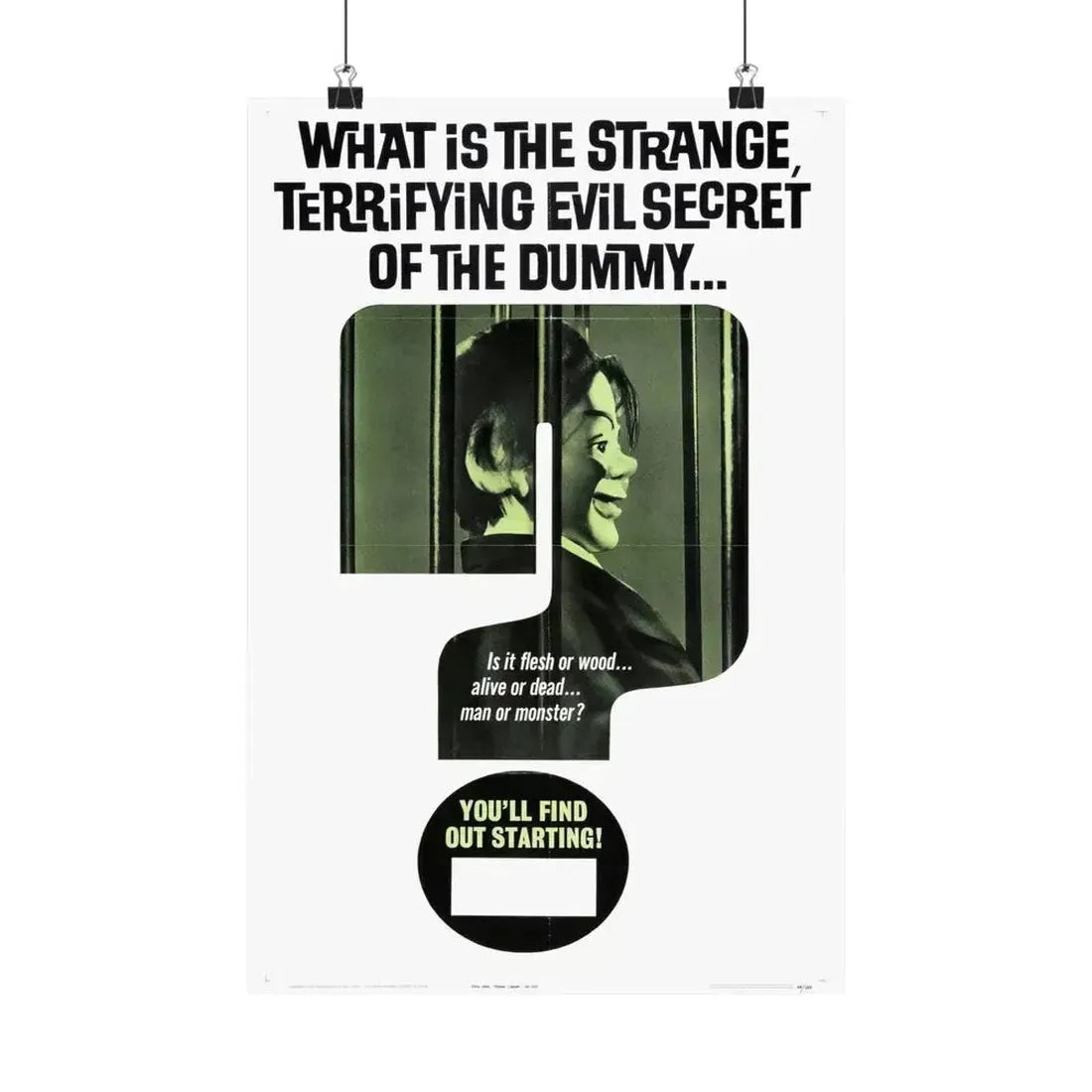 DEVIL DOLL (TEASER) 1964 - Paper Movie Poster - The Sticker Space