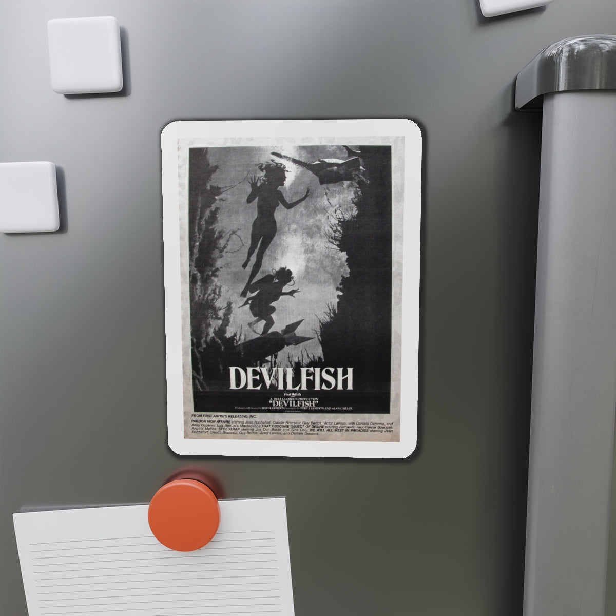 DEVIL FISH (NEVER PRODUCED) 1984 Movie Poster - Die-Cut Magnet-The Sticker Space