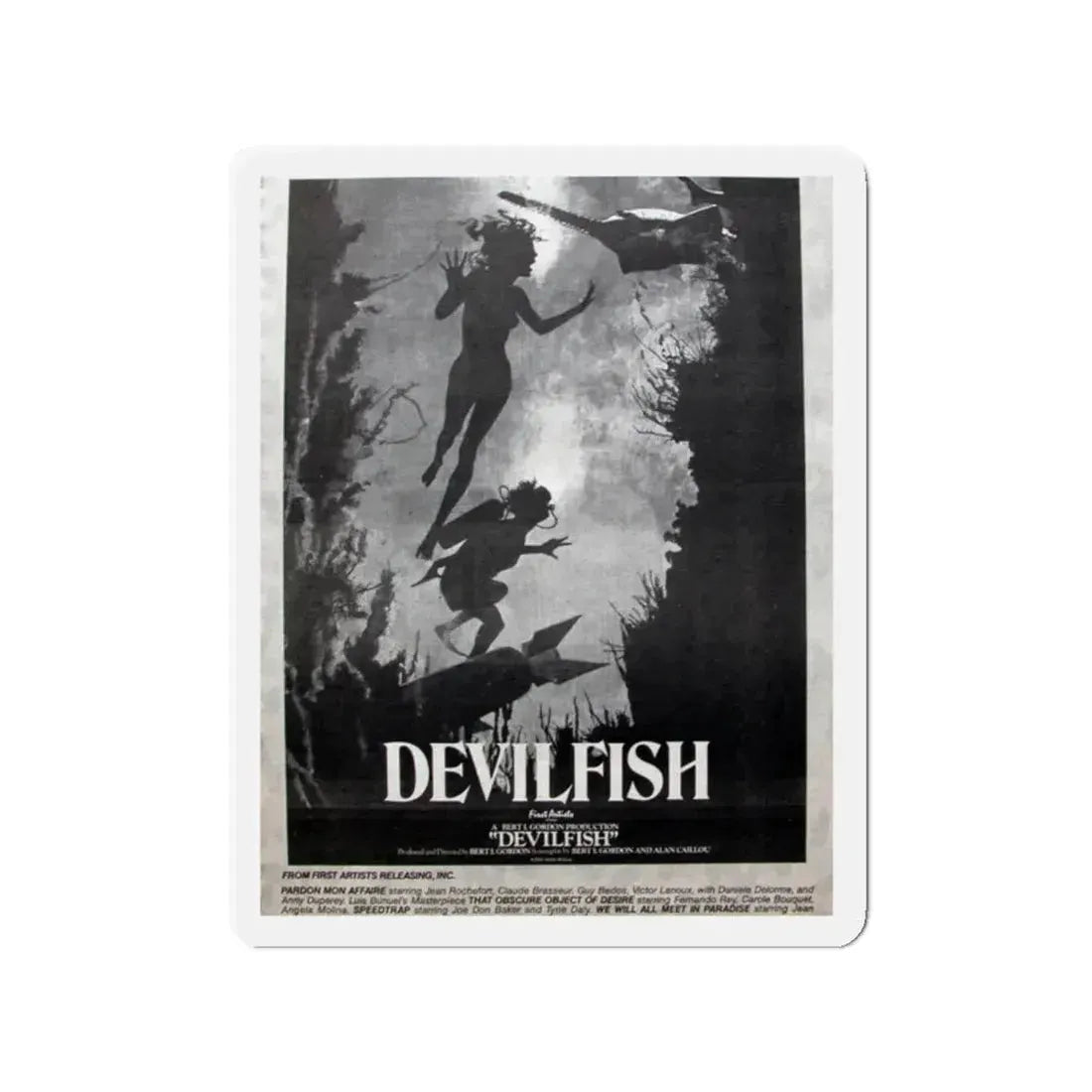 DEVIL FISH (NEVER PRODUCED) 1984 Movie Poster - Refrigerator Magnet 2 Inch - The Sticker Space
