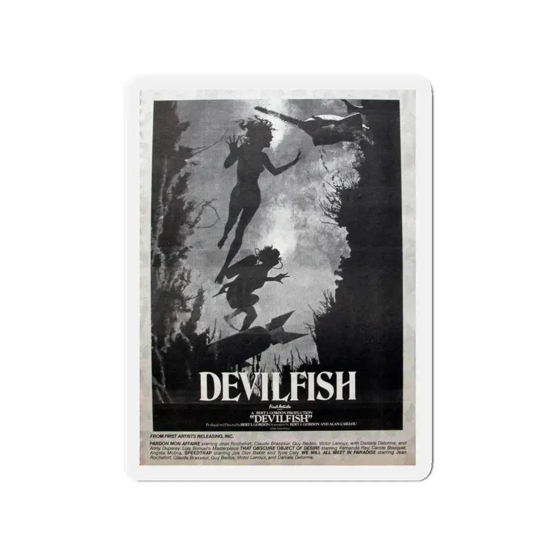 DEVIL FISH (NEVER PRODUCED) 1984 Movie Poster - Refrigerator Magnet 3 Inch - The Sticker Space