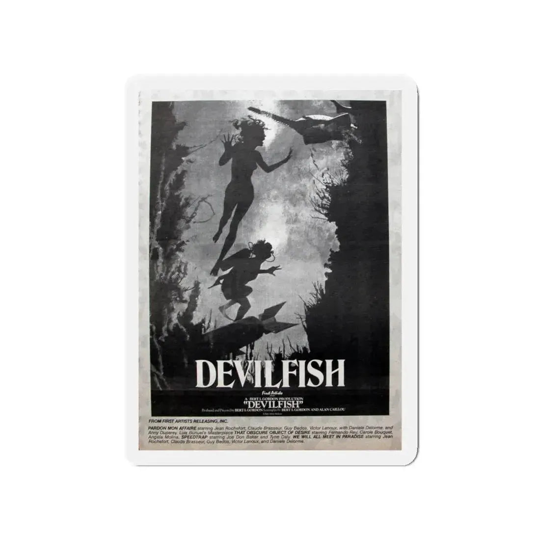 DEVIL FISH (NEVER PRODUCED) 1984 Movie Poster - Refrigerator Magnet 4 Inch - The Sticker Space