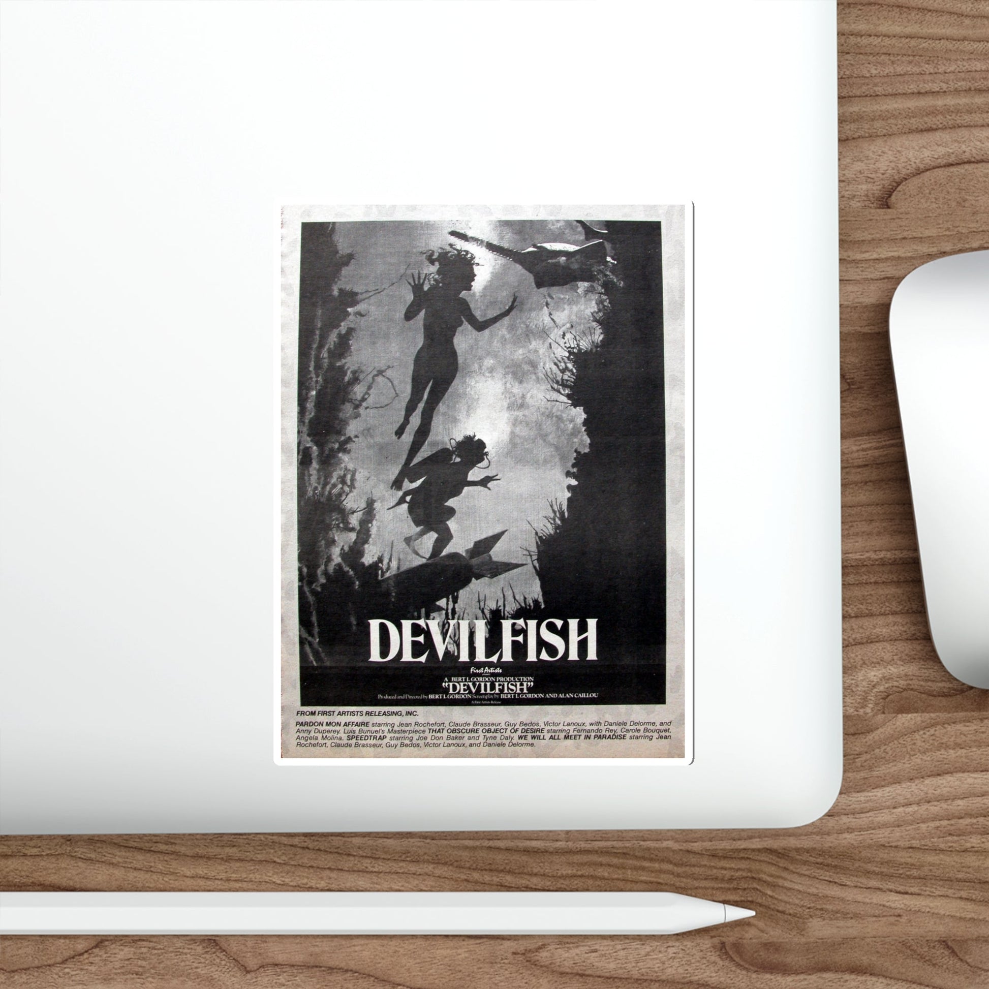 DEVIL FISH (NEVER PRODUCED) 1984 Movie Poster STICKER Vinyl Die-Cut Decal-The Sticker Space