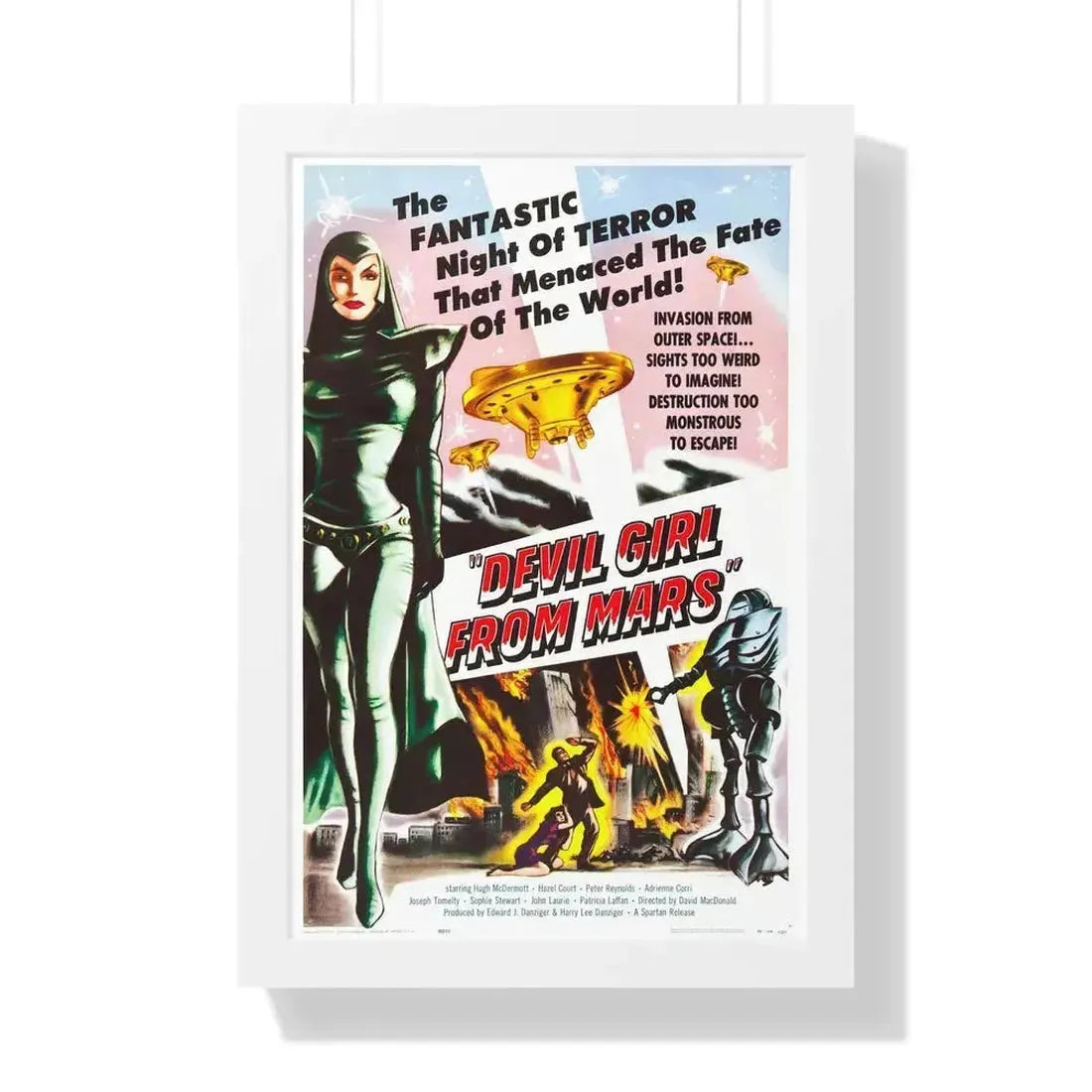 DEVIL GIRL FROM MARS 1954 - Framed Movie Poster 16″ x 24″ White - The Sticker Space