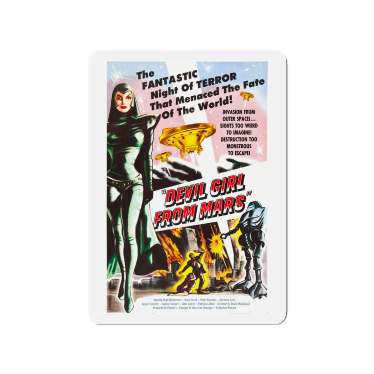 DEVIL GIRL FROM MARS 1954 Movie Poster - Die-Cut Magnet-2" x 2"-The Sticker Space