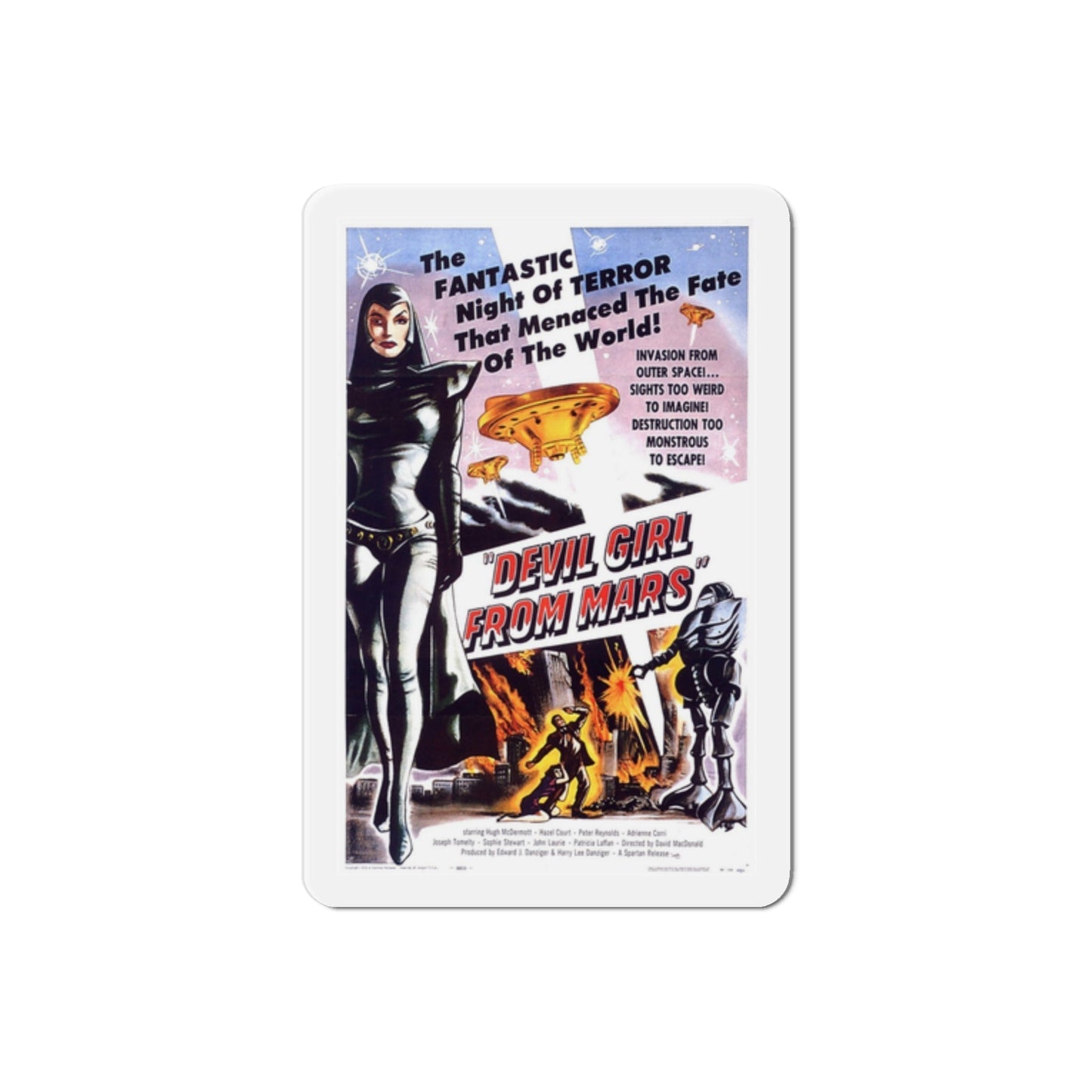 Devil Girl from Mars 1955 Movie Poster Die-Cut Magnet-2 Inch-The Sticker Space