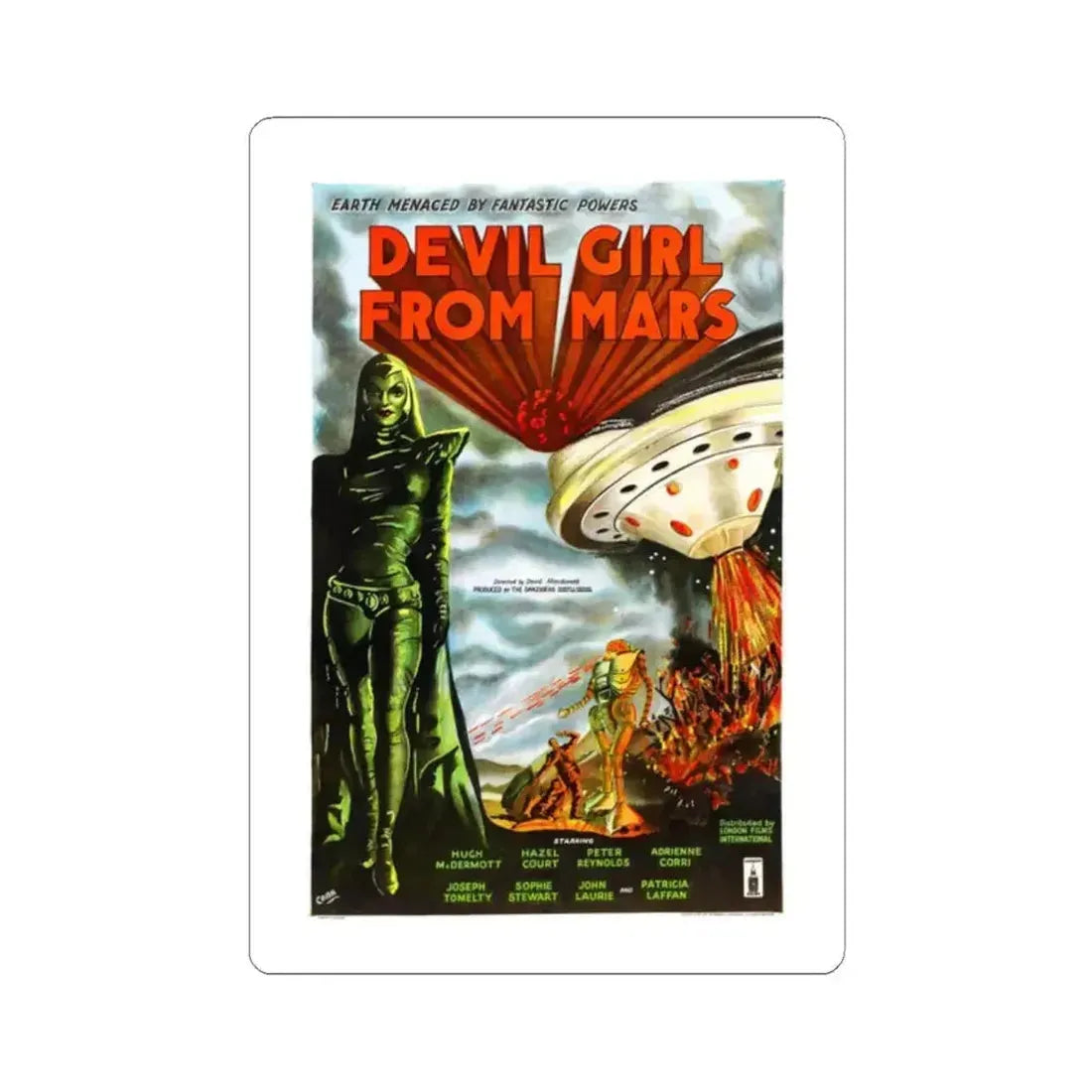 DEVIL GIRL FROM MARS (2) 1954 Movie Poster - STICKER Vinyl Kiss-Cut Decal 2 Inch White - The Sticker Space