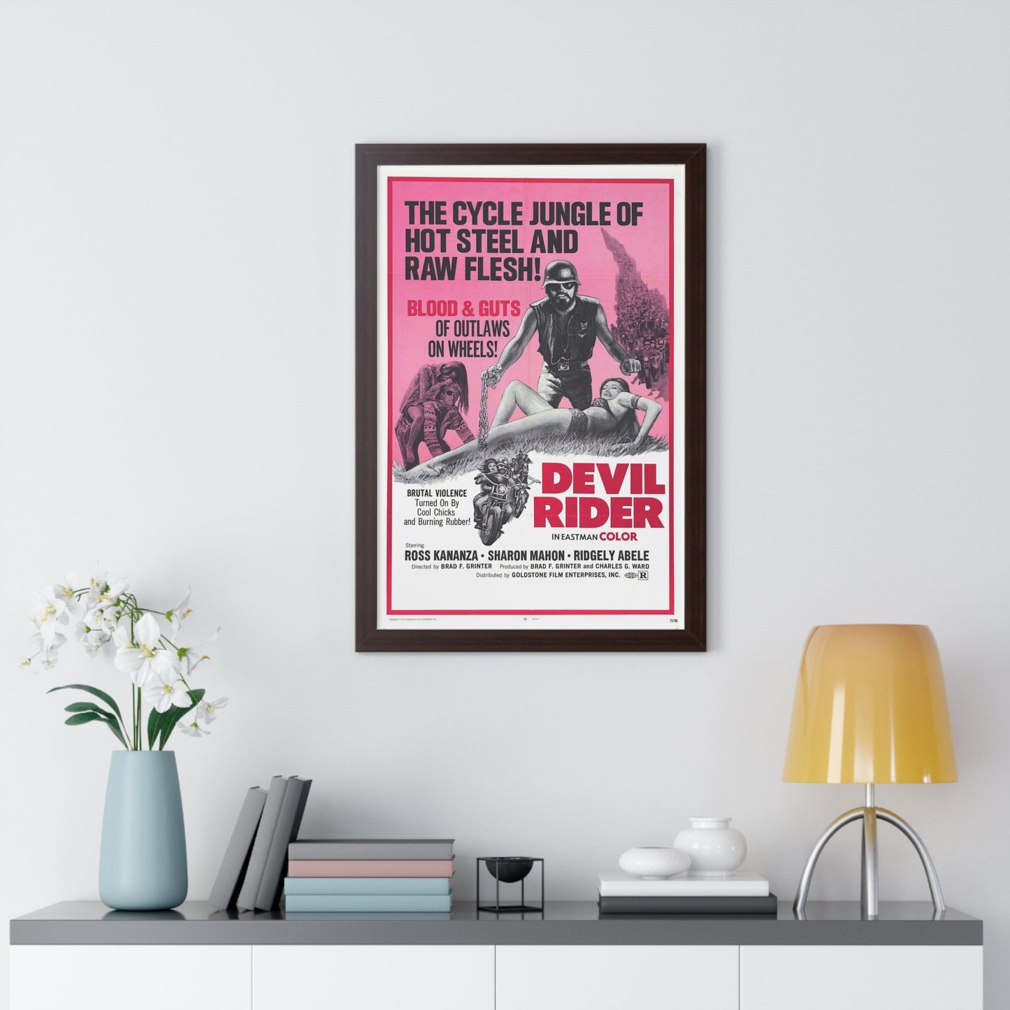 DEVIL RIDER 1970 - Framed Movie Poster-The Sticker Space