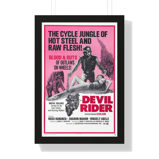 DEVIL RIDER 1970 - Framed Movie Poster-16″ x 24″-The Sticker Space