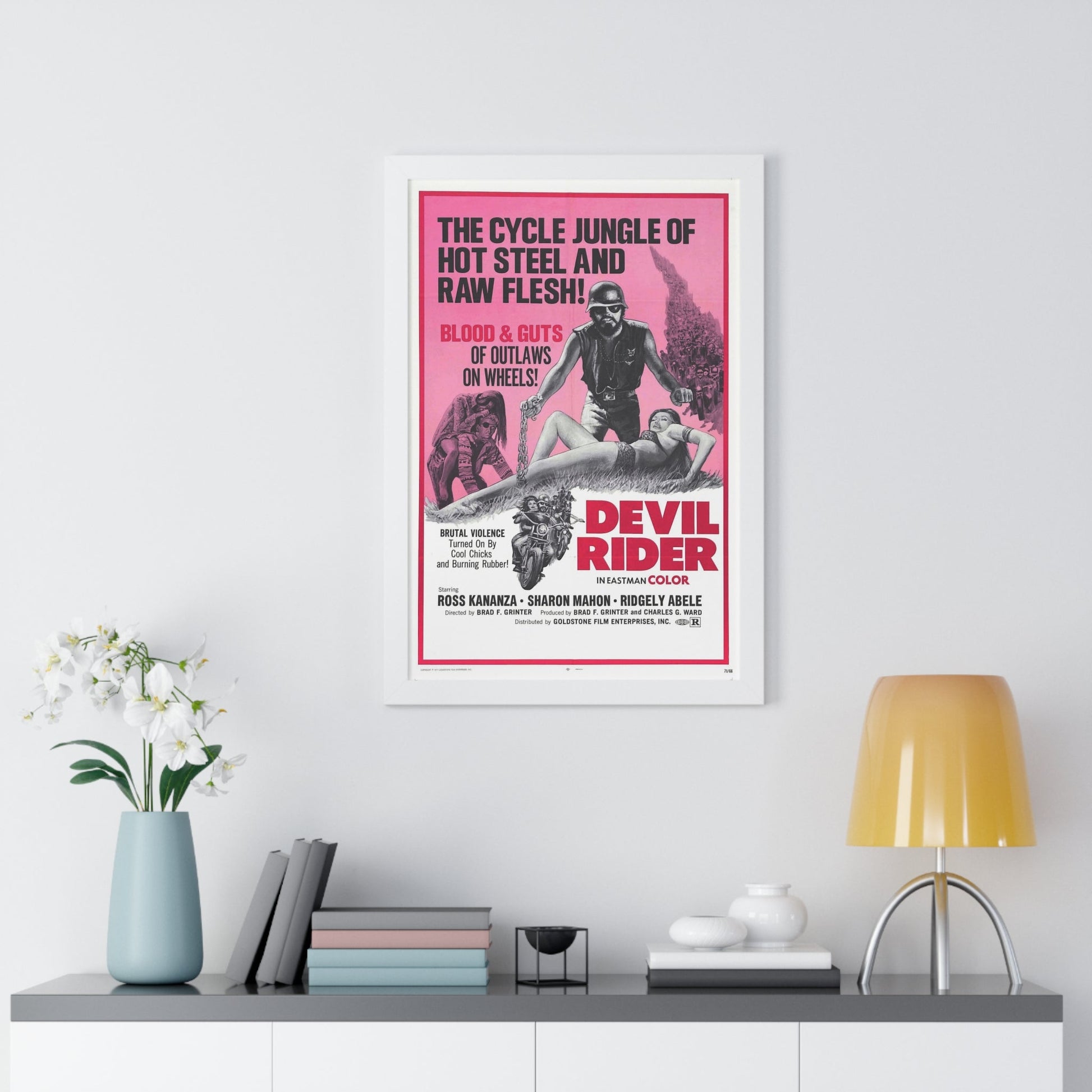 DEVIL RIDER 1970 - Framed Movie Poster-The Sticker Space