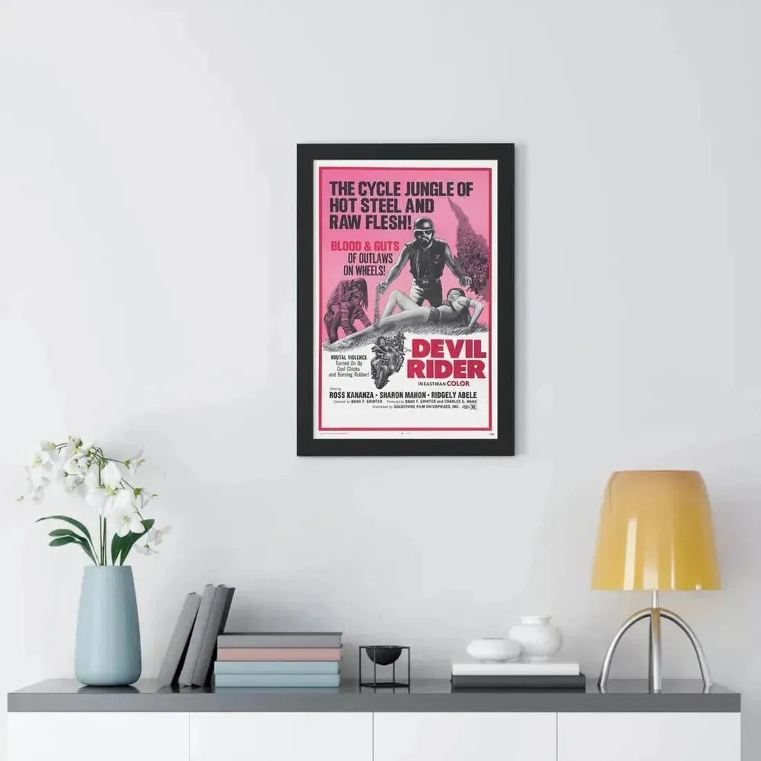 DEVIL RIDER 1970 - Framed Movie Poster - The Sticker Space