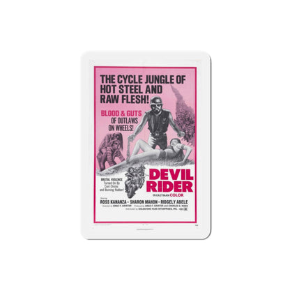 Devil Rider! 1970 Movie Poster Die-Cut Magnet-2 Inch-The Sticker Space