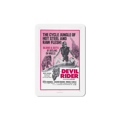 Devil Rider! 1970 Movie Poster Die-Cut Magnet-4 Inch-The Sticker Space