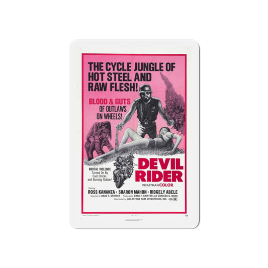 DEVIL RIDER 1970 Movie Poster - Die-Cut Magnet-6 × 6"-The Sticker Space