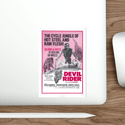 Devil Rider! 1970 Movie Poster STICKER Vinyl Die-Cut Decal-The Sticker Space