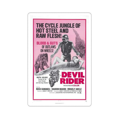 Devil Rider! 1970 Movie Poster STICKER Vinyl Die-Cut Decal 5 Inch - The Sticker Space