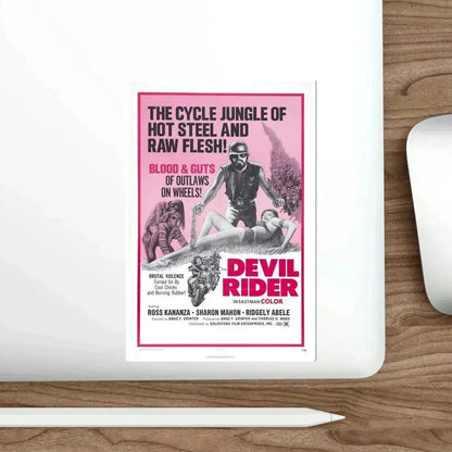 Devil Rider! 1970 Movie Poster STICKER Vinyl Die-Cut Decal - The Sticker Space