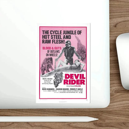 Devil Rider! 1970 Movie Poster STICKER Vinyl Die-Cut Decal - The Sticker Space