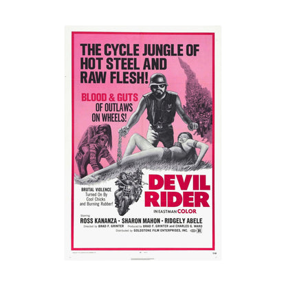 DEVIL RIDER 1970 - Paper Movie Poster-The Sticker Space