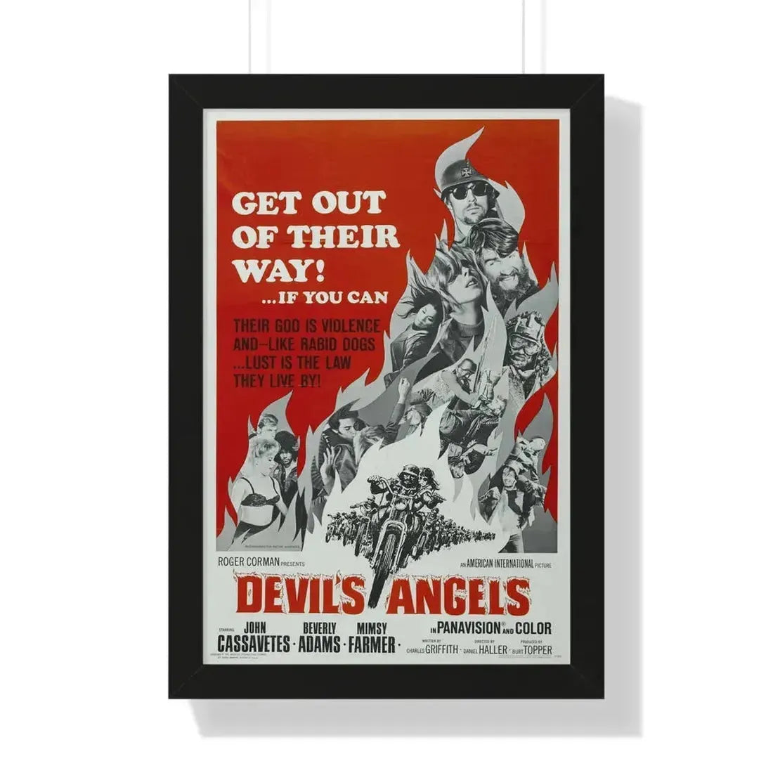 DEVIL'S ANGELS 1967 - Framed Movie Poster 16″ x 24″ Black - The Sticker Space