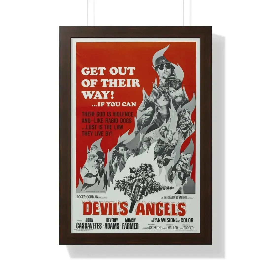 DEVIL'S ANGELS 1967 - Framed Movie Poster 16″ x 24″ Walnut - The Sticker Space