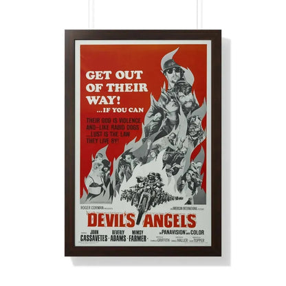 DEVIL'S ANGELS 1967 - Framed Movie Poster 20" x 30" Walnut - The Sticker Space