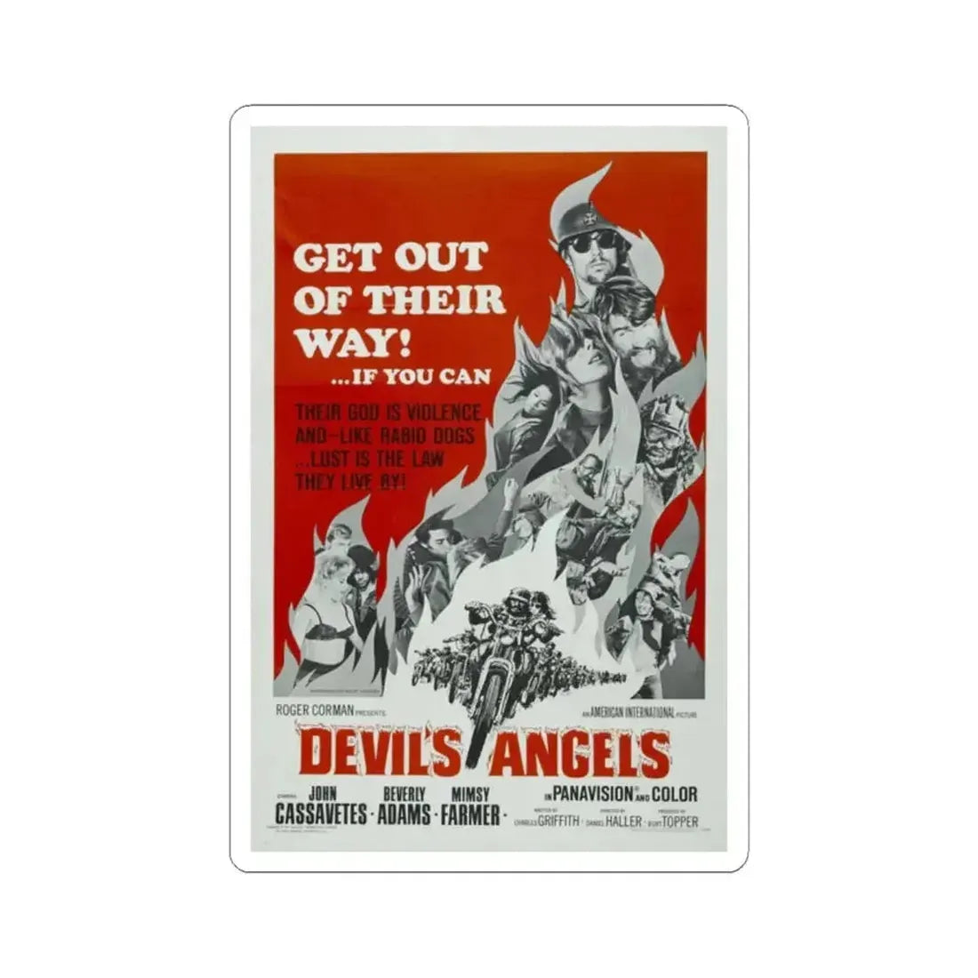 DEVIL'S ANGELS 1967 Movie Poster - STICKER Vinyl Kiss-Cut Decal 2 Inch White - The Sticker Space
