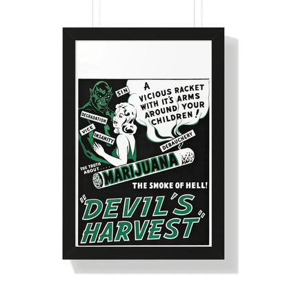 DEVIL'S HARVEST 1942 - Framed Movie Poster 16″ x 24″ Black - The Sticker Space