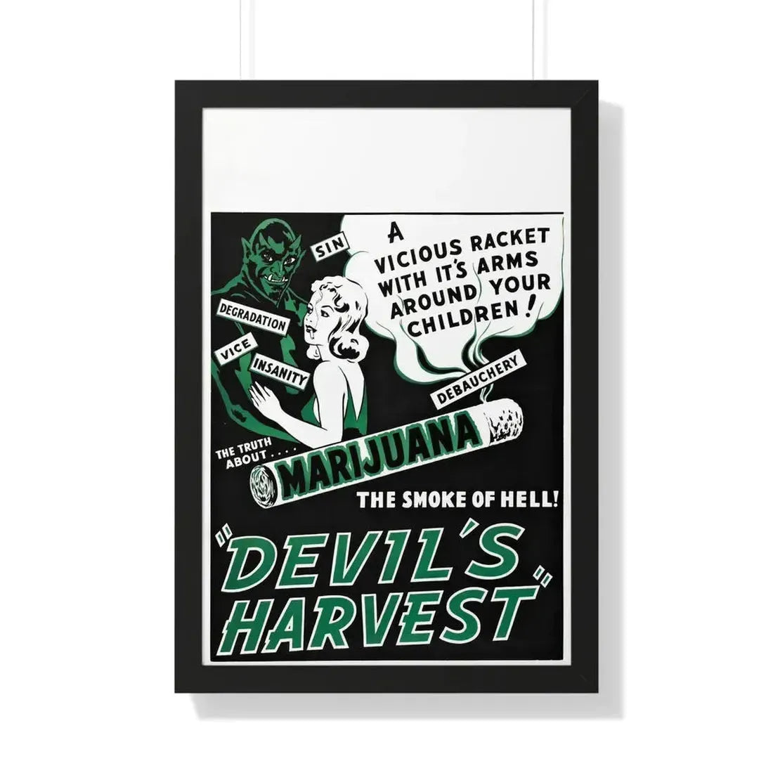 DEVIL'S HARVEST 1942 - Framed Movie Poster 20" x 30" Black - The Sticker Space