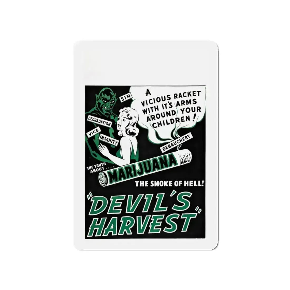 DEVIL'S HARVEST 1942 Movie Poster - Refrigerator Magnet 4 Inch - The Sticker Space