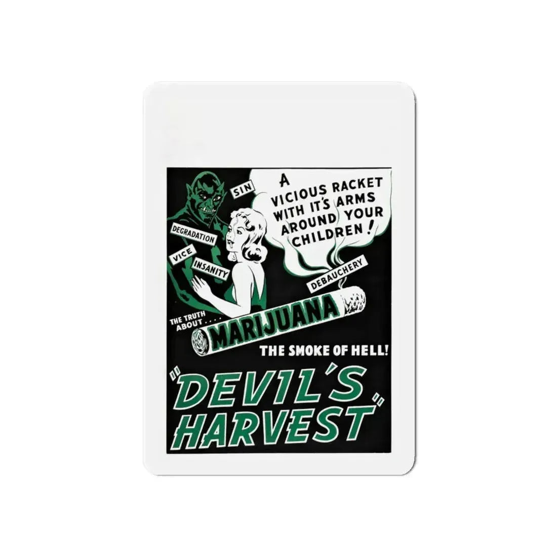 DEVIL'S HARVEST 1942 Movie Poster - Refrigerator Magnet 6 Inch - The Sticker Space