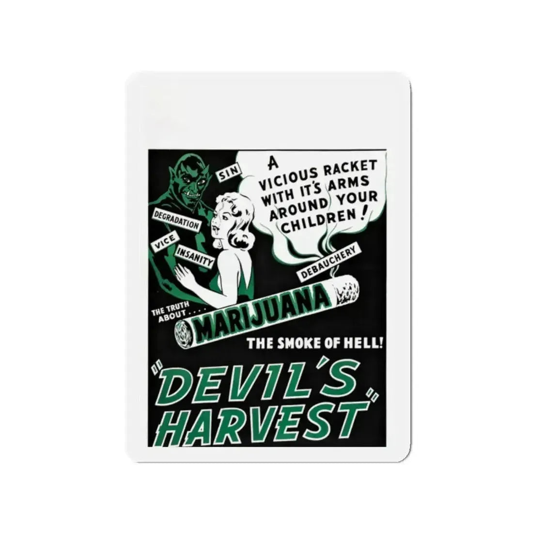 DEVIL'S HARVEST 1942 Movie Poster - Refrigerator Magnet - The Sticker Space
