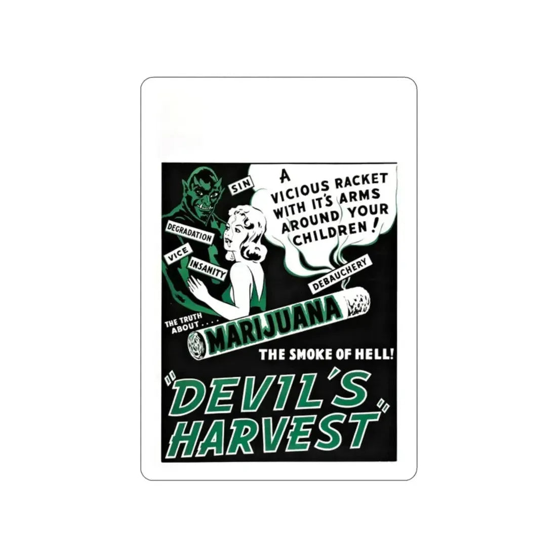 DEVIL'S HARVEST 1942 Movie Poster STICKER Vinyl Die-Cut Decal - The Sticker Space