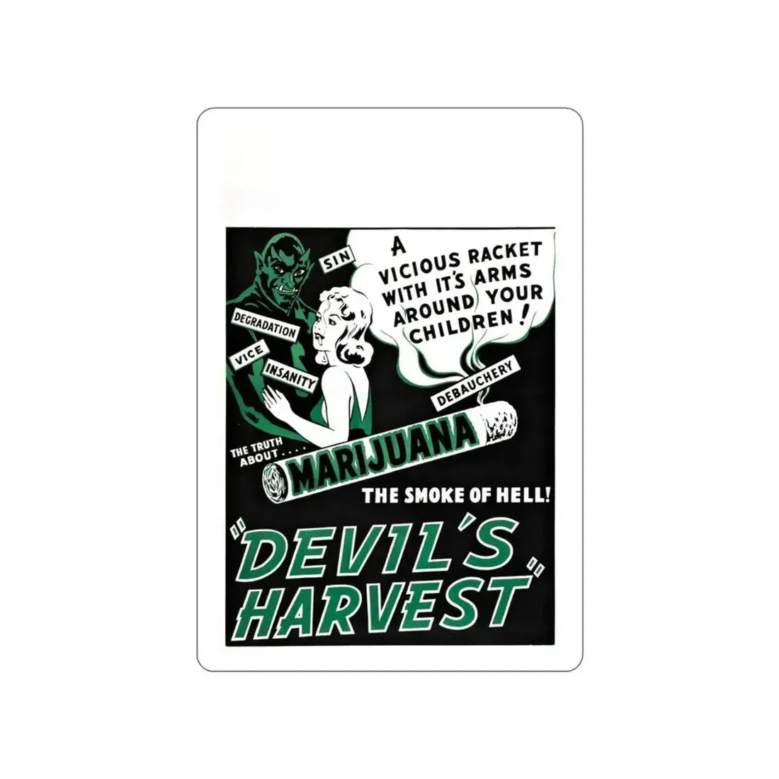 DEVIL'S HARVEST 1942 Movie Poster STICKER Vinyl Die-Cut Decal - The Sticker Space