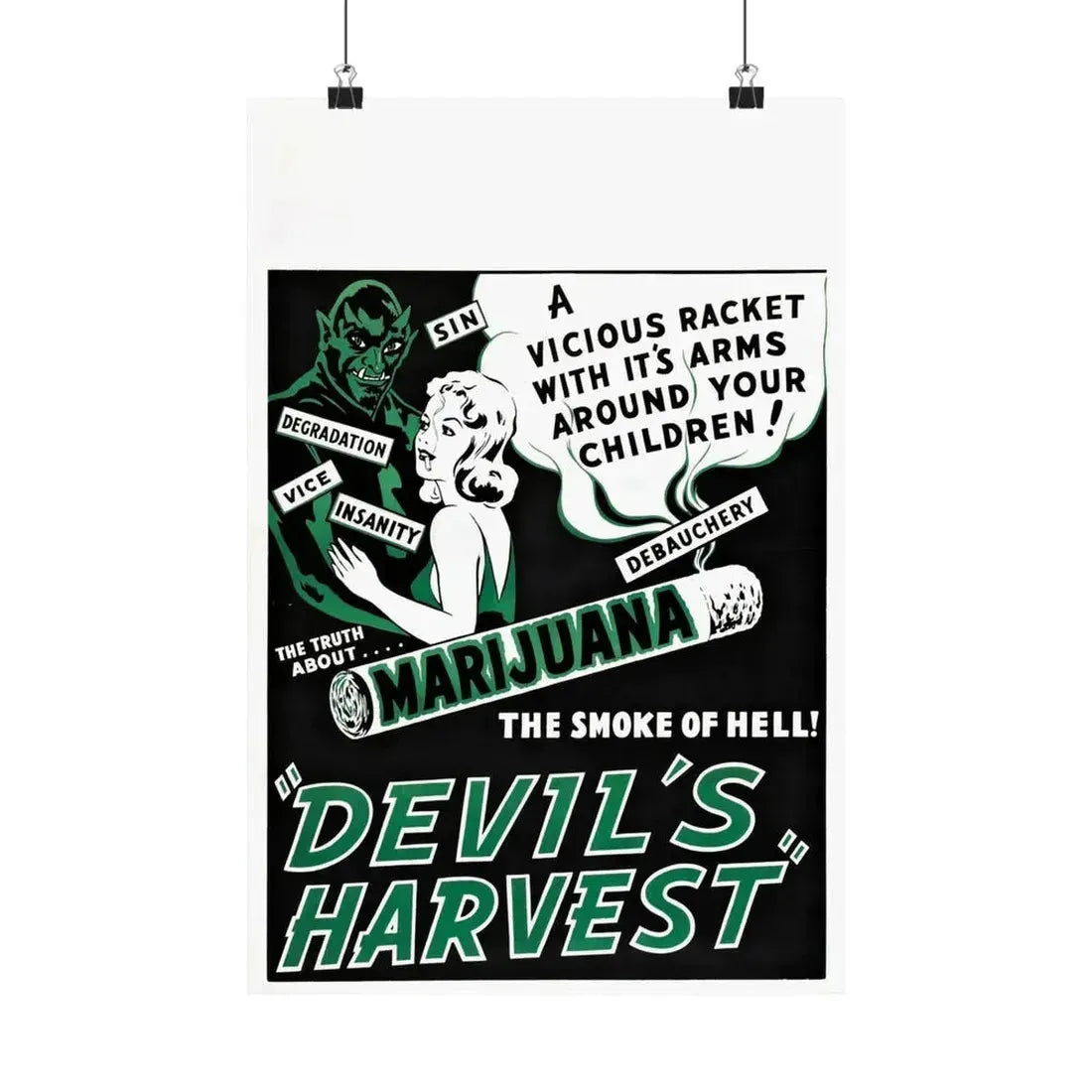 DEVIL'S HARVEST 1942 - Paper Movie Poster 12″ x 18″ Matte - The Sticker Space