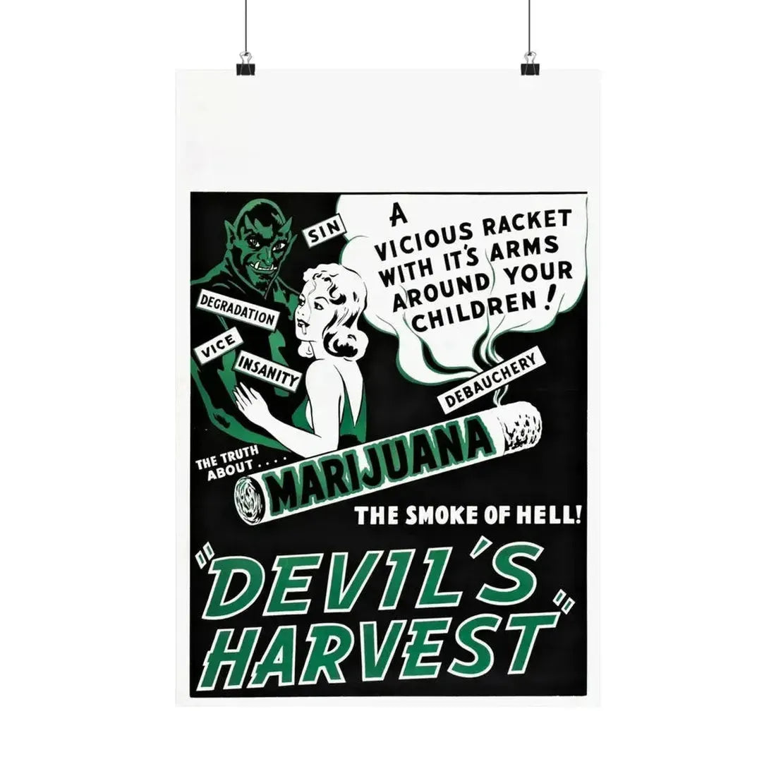 DEVIL'S HARVEST 1942 - Paper Movie Poster - The Sticker Space