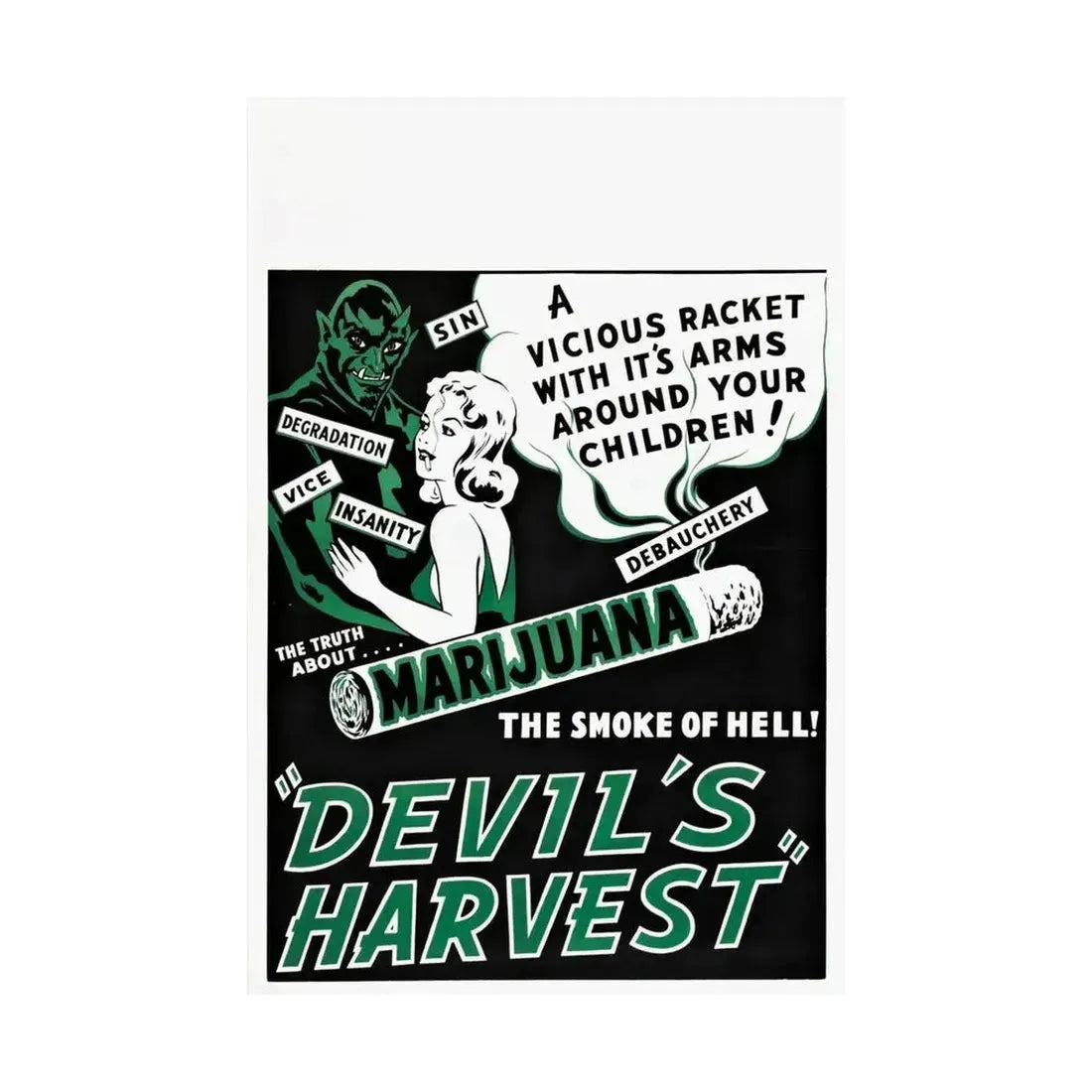 DEVIL'S HARVEST 1942 - Paper Movie Poster - The Sticker Space