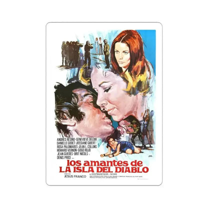 DEVIL'S ISLAND LOVERS 1973 Movie Poster - STICKER Vinyl Kiss-Cut Decal 4 Inch White - The Sticker Space